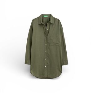 J. Crew Button Up Cotton Voile Shirt Small Cool Cypress